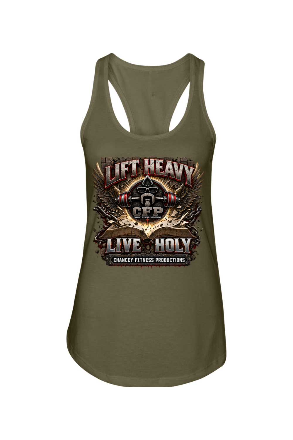Lift Heavy Live Holy Ladies Tank