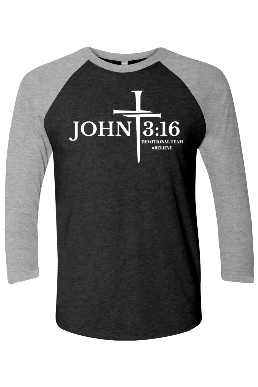 John 3:16 NL Unisex Three-Quarter Sleeve Raglan Tee