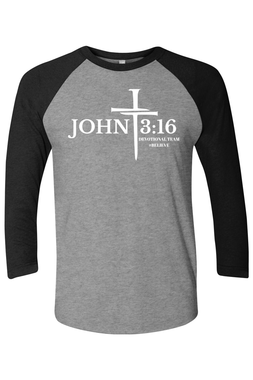 John 3:16 NL Unisex Three-Quarter Sleeve Raglan Tee