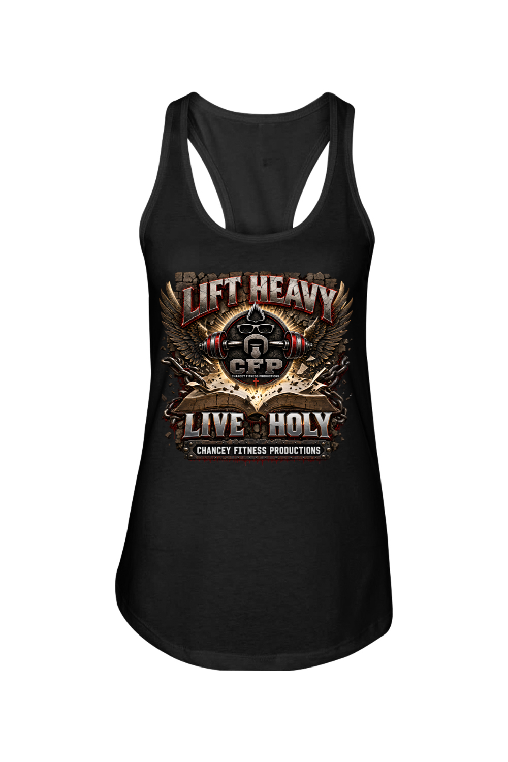 Lift Heavy Live Holy Ladies Tank