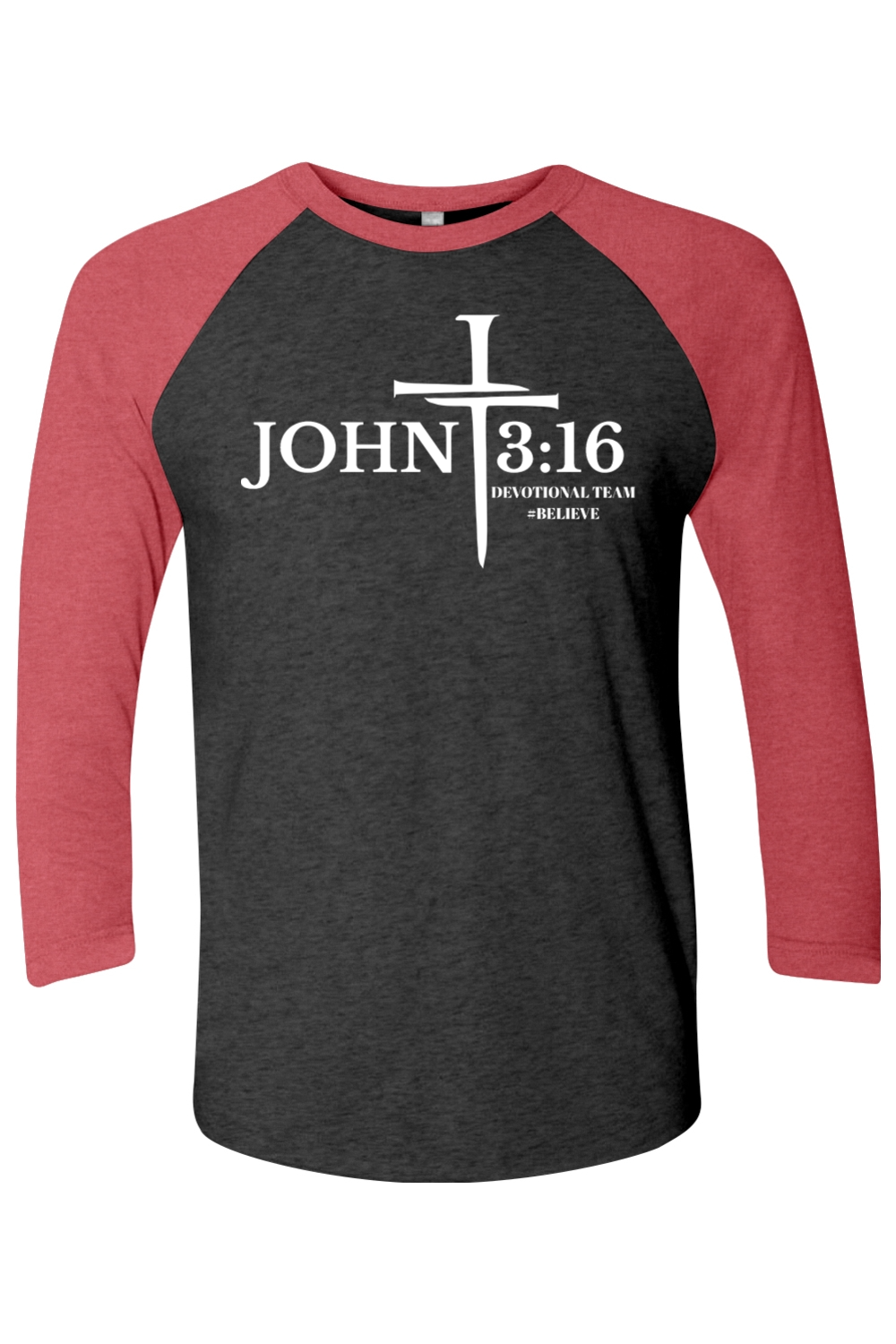 John 3:16 NL Unisex Three-Quarter Sleeve Raglan Tee