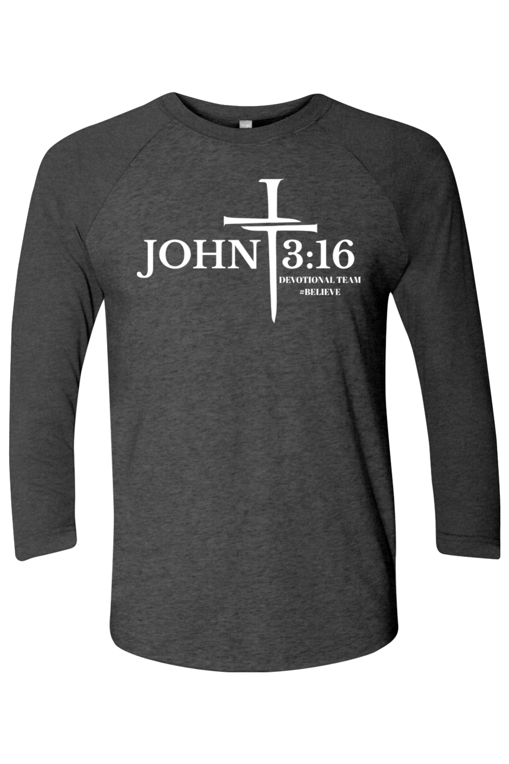 John 3:16 NL Unisex Three-Quarter Sleeve Raglan Tee