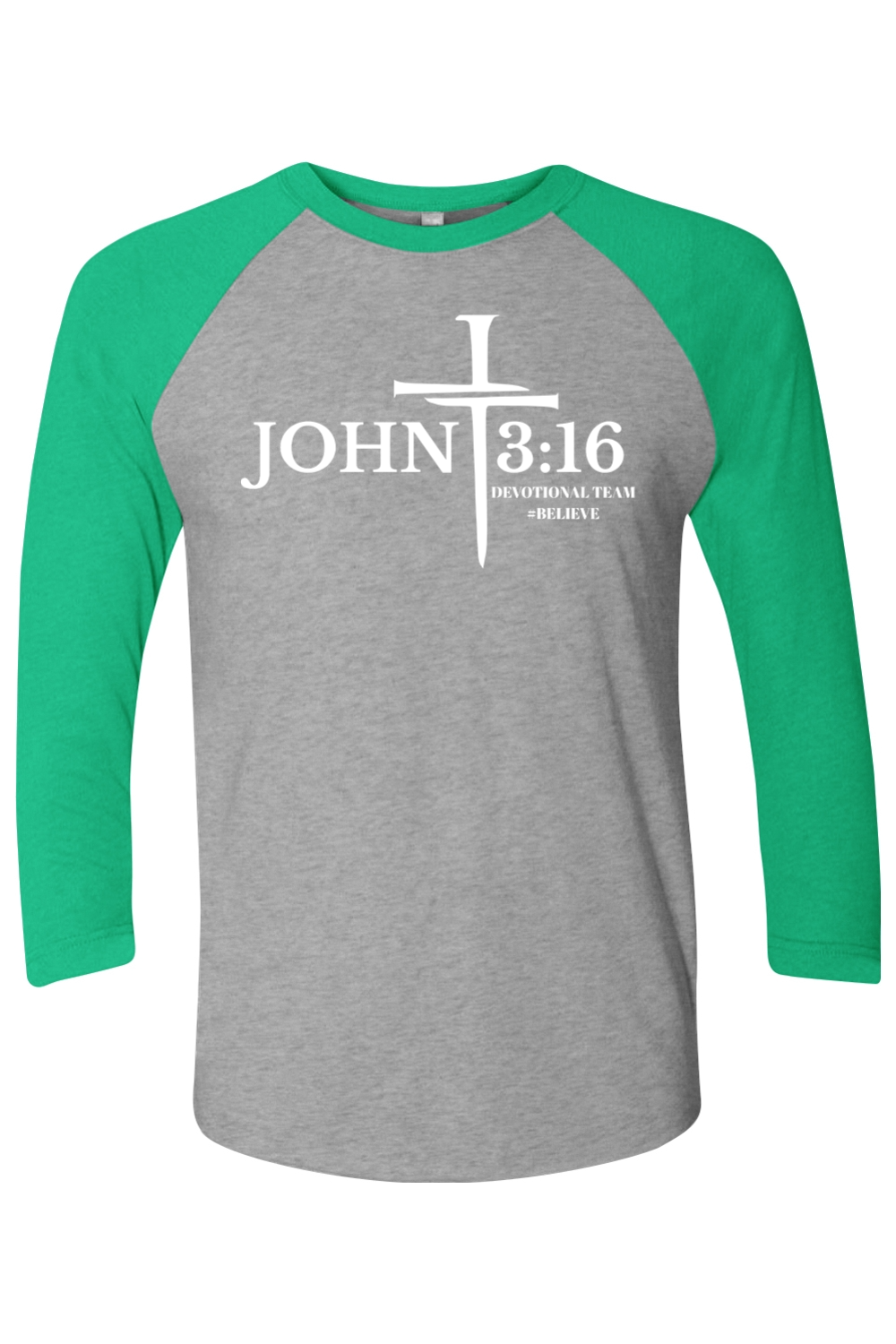 John 3:16 NL Unisex Three-Quarter Sleeve Raglan Tee