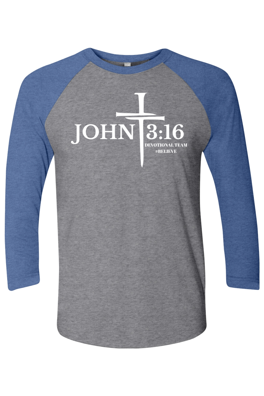 John 3:16 NL Unisex Three-Quarter Sleeve Raglan Tee