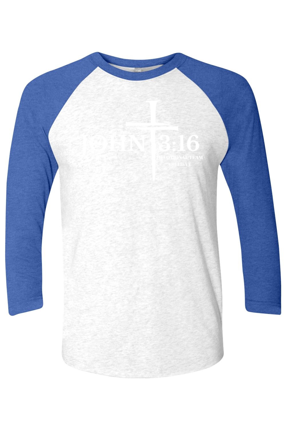 John 3:16 NL Unisex Three-Quarter Sleeve Raglan Tee