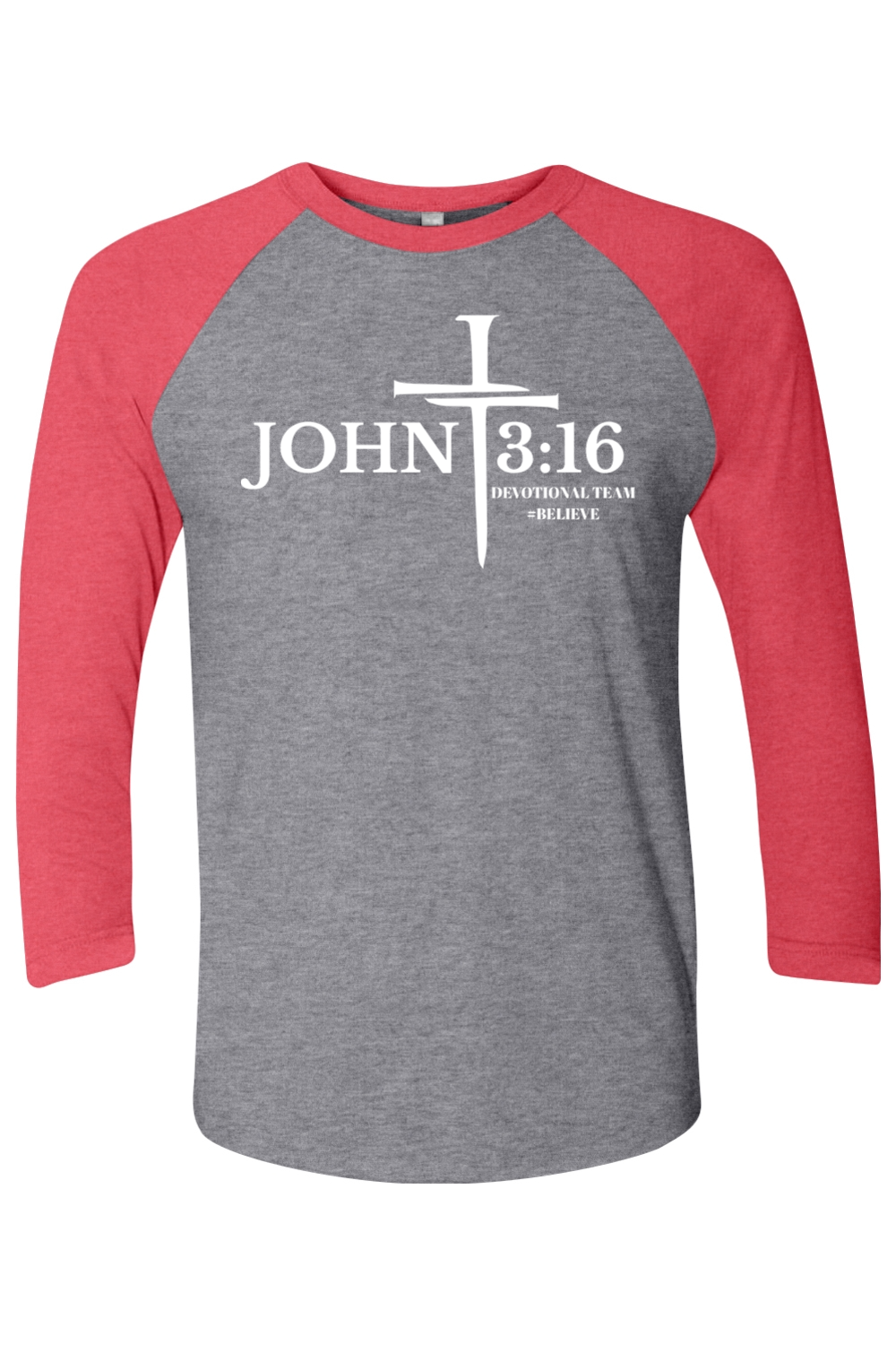 John 3:16 NL Unisex Three-Quarter Sleeve Raglan Tee